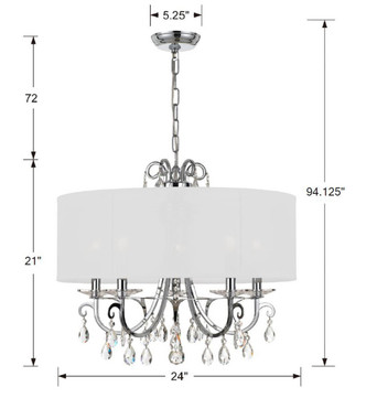 Othello Five Light Chandelier (6625-CH-CL-MWP)