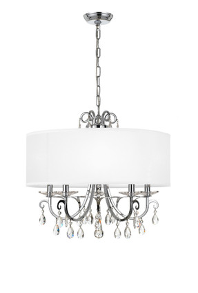 Crystorama - 6625-CH-CL-SAQ - Five Light Chandelier - Othello - Polished Chrome