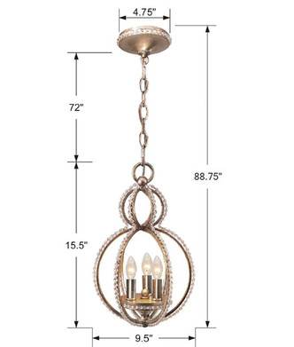 Garland Three Light Mini Chandelier (6760-DT)