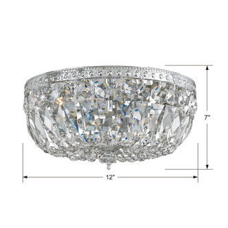 Waltham Three Light Flush Mount (712-CH-CL-SAQ)