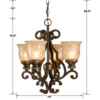 Norwalk Four Light Mini Chandelier (7404-BU)
