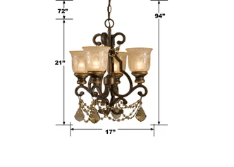 Norwalk Four Light Mini Chandelier (7504-BU-GT-MWP)
