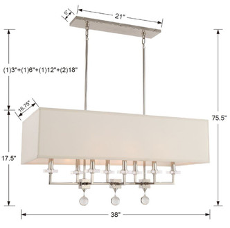 Paxton Eight Light Chandelier (8109-PN)