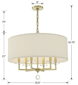 Paxton Six Light Chandelier (8116-AG)