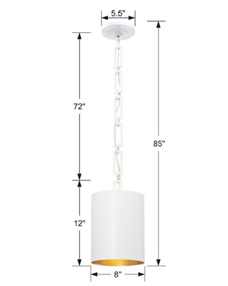 Alston One Light Mini Chandelier (8680-MT-GA)