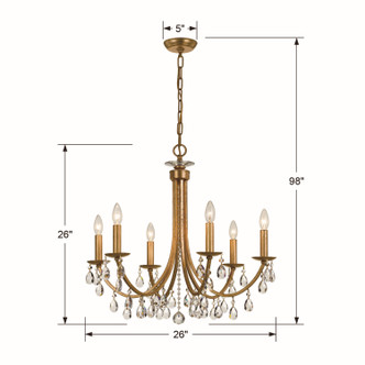 Bridgehampton Six Light Chandelier (8826-GA-CL-MWP)