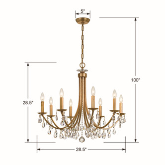 Bridgehampton Eight Light Chandelier (8828-GA-CL-S)