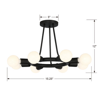 Dakota Eight Light Semi Flush Mount (9043-BK)