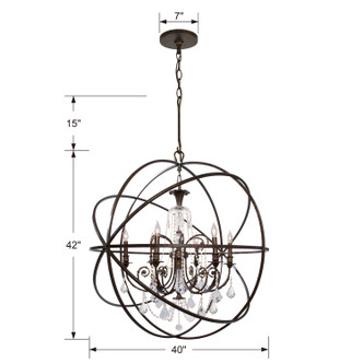 Solaris Six Light Chandelier (9219-EB-CL-MWP)