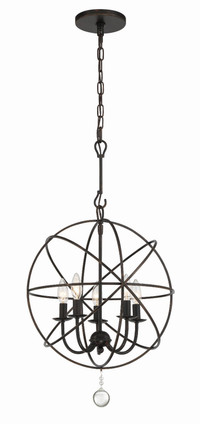 Crystorama - 9224-EB - Five Light Mini Chandelier - Solaris - English Bronze