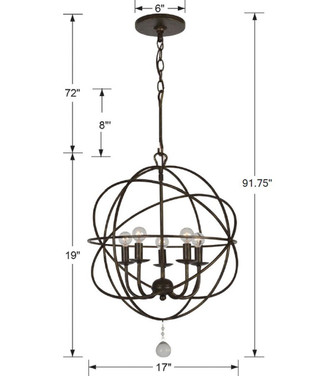 Solaris Five Light Mini Chandelier (9224-EB)