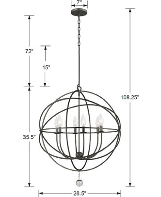 Solaris Six Light Chandelier (9228-EB)