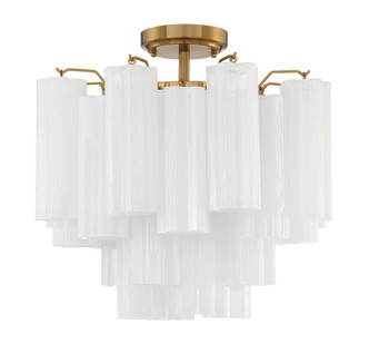 Crystorama - ADD-300-AG-WH_CEILING - Four Light Semi Flush Mount - Addis - Aged Brass
