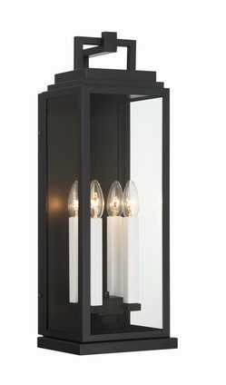 Crystorama - ASP-8914-MK - Four Light Outdoor Wall Sconce - Aspen - Matte Black