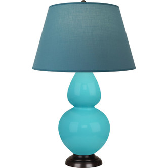 Robert Abbey - EB21B - One Light Table Lamp - Double Gourd - Egg Blue Glazed Ceramic w/Deep Patina Bronze