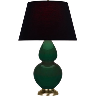 Robert Abbey - JU20K - One Light Table Lamp - Double Gourd - Jungle Glazed Ceramic w/Antique Natural Brass