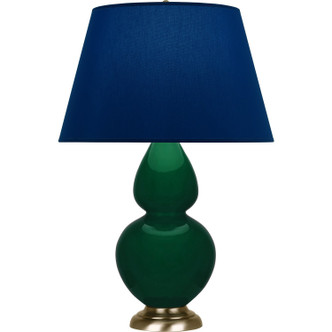 Robert Abbey - JU20N - One Light Table Lamp - Double Gourd - Jungle Glazed Ceramic w/Antique Natural Brass