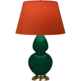 Robert Abbey - JU20T - One Light Table Lamp - Double Gourd - Jungle Glazed Ceramic w/Antique Natural Brass