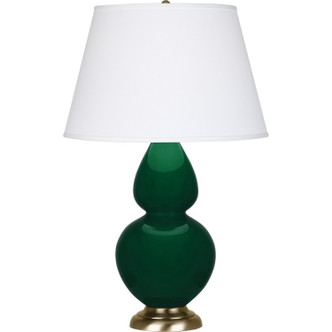 Robert Abbey - JU20X - One Light Table Lamp - Double Gourd - Jungle Glazed Ceramic w/Antique Natural Brass