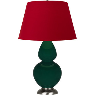 Robert Abbey - JU22R - One Light Table Lamp - Double Gourd - Jungle Glazed Ceramic w/Antique Silver