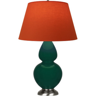 Robert Abbey - JU22T - One Light Table Lamp - Double Gourd - Jungle Glazed Ceramic w/Antique Silver