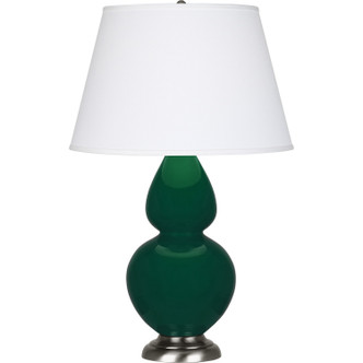 Robert Abbey - JU22X - One Light Table Lamp - Double Gourd - Jungle Glazed Ceramic w/Antique Silver