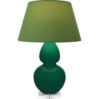 Robert Abbey - JU23G - One Light Table Lamp - Double Gourd - Jungle Glazed Ceramic w/Lucite
