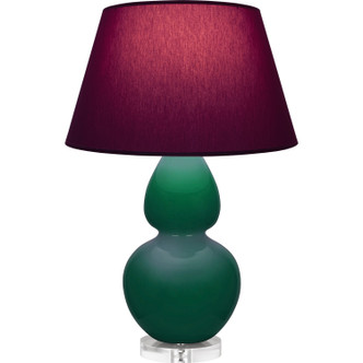 Robert Abbey - JU23P - One Light Table Lamp - Double Gourd - Jungle Glazed Ceramic w/Lucite