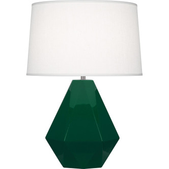 Robert Abbey - JU930 - One Light Table Lamp - Delta - Jungle Glazed Ceramic w/Polished Nickel