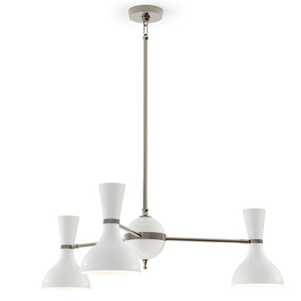 Robert Abbey - LY04LY - Three Light Chandelier - Clare - Polished Nickel w/Lily Painted