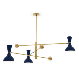 Robert Abbey - MB10MB - Three Light Pendant - Clare - Modern Brass w/Midnight Blue Painted