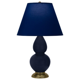 Robert Abbey - MB10N - One Light Accent Lamp - Small Double Gourd - Midnight Blue Glazed Ceramic w/Antique Natural Brass