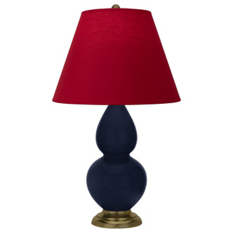 Robert Abbey - MB10R - One Light Accent Lamp - Small Double Gourd - Midnight Blue Glazed Ceramic w/Antique Natural Brass