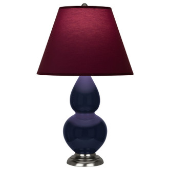 Robert Abbey - MB12P - One Light Accent Lamp - Small Double Gourd - Midnight Blue Glazed Ceramic w/Antique Silver