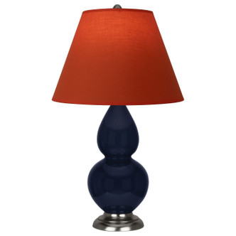 Robert Abbey - MB12T - One Light Accent Lamp - Small Double Gourd - Midnight Blue Glazed Ceramic w/Antique Silver