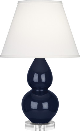 Robert Abbey - MB13X - One Light Accent Lamp - Small Double Gourd - Midnight Blue Glazed Ceramic w/Lucite