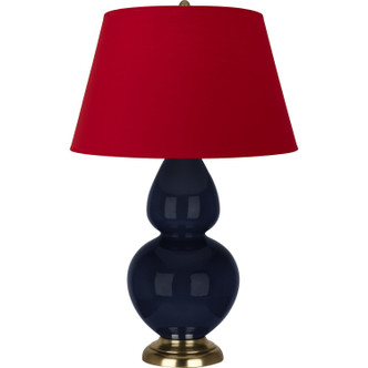 Robert Abbey - MB20R - One Light Table Lamp - Double Gourd - Midnight Blue Glazed Ceramic w/Antique Natural Brass