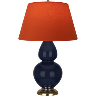 Robert Abbey - MB20T - One Light Table Lamp - Double Gourd - Midnight Blue Glazed Ceramic w/Antique Natural Brass