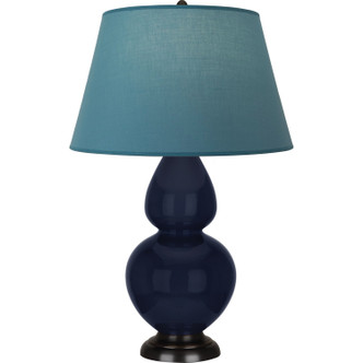 Robert Abbey - MB21B - One Light Table Lamp - Double Gourd - Midnight Blue Glazed Ceramic w/Deep Patina Bronze