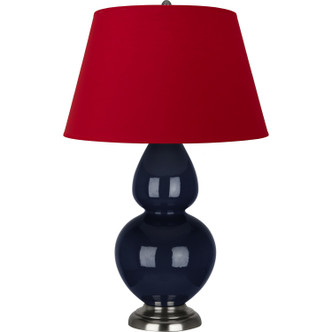 Robert Abbey - MB22R - One Light Table Lamp - Double Gourd - Midnight Blue Glazed Ceramic w/Antique Silver