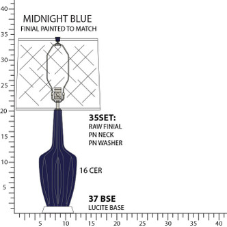 Robert Abbey - MB37 - One Light Table Lamp - Emma - Midnight Blue Glazed Ceramic w/Polished Nickel