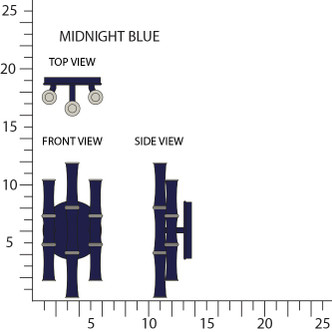 Robert Abbey - MB76 - Six Light Wall Sconce - Kane - Midnight Blue w/Polished Nickel