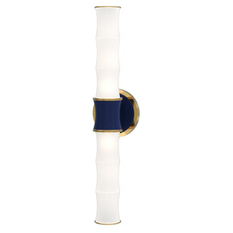 Robert Abbey - MB83 - Two Light Wall Sconce - Kane - Midnight Blue w/Modern Brass