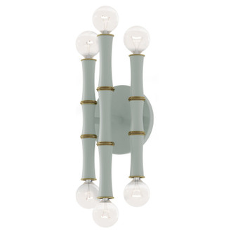 Robert Abbey - MCL75 - Six Light Wall Sconce - Kane - Matte Celadon w/Modern Brass