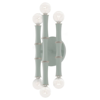 Robert Abbey - MCL76 - Six Light Wall Sconce - Kane - Matte Celadon w/Polished Nickel