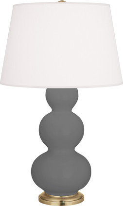 Robert Abbey - MCR40 - One Light Table Lamp - Triple Gourd - Matte Ash Glazed Ceramic w/Antique Natural Brass