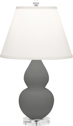 Robert Abbey - MCR53 - One Light Accent Lamp - Small Double Gourd - Matte Ash Glazed Ceramic w/Lucite