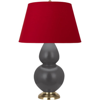 Robert Abbey - MCR55R - One Light Table Lamp - Double Gourd - Matte Ash Glazed Ceramic w/Antique Natural Brass