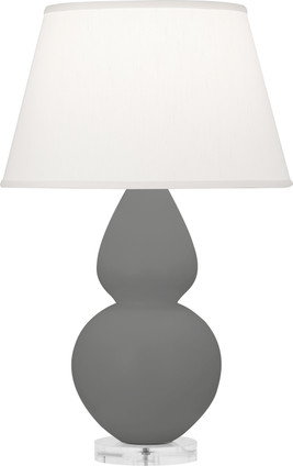 Robert Abbey - MCR62 - One Light Table Lamp - Double Gourd - Matte Ash Glazed Ceramic w/Lucite