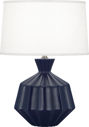 Robert Abbey - MMB18 - One Light Table Lamp - Small Orion - Matte Midnight Blue Glazed Ceramic
